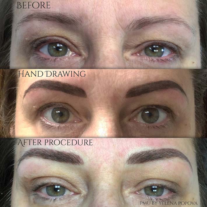 Pre-drawing Permanent Makeup